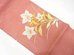 未使用品　 紗 桔梗模様織出し名古屋帯